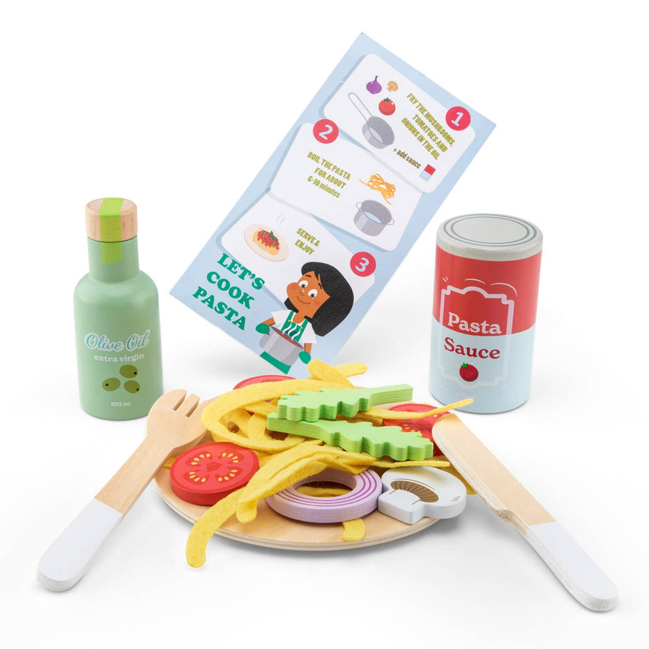 Woet - Wooden Pasta Play Food Set