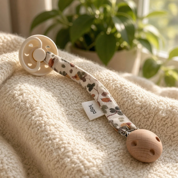 Pacifier clip - Rose Hip - organic cotton - 17 cm