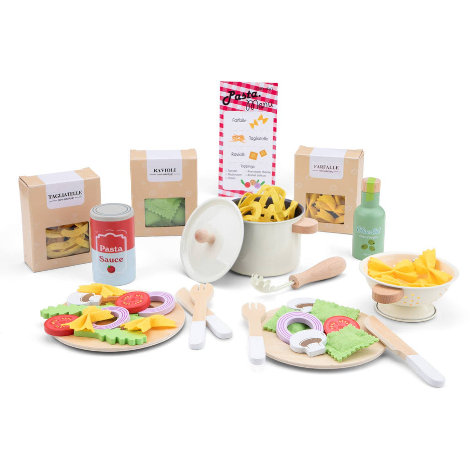 Woet - Wooden Pasta Play Food Set